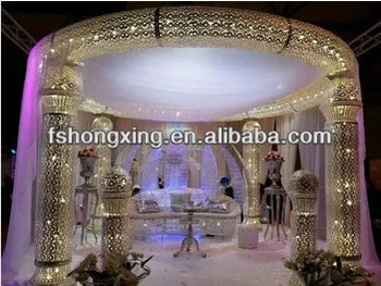 Metal Crystal Mandaps With Bead Draping And Chuppah Drapery Back