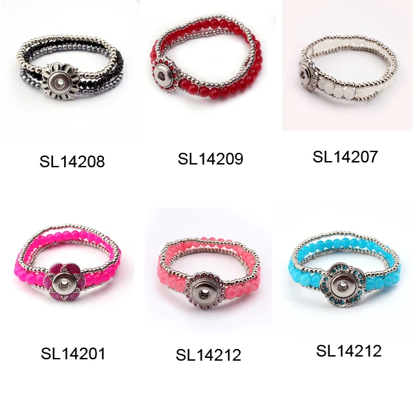 Wholesale Snap Button Jewelry Supplier Snake Chain Bracelet Square