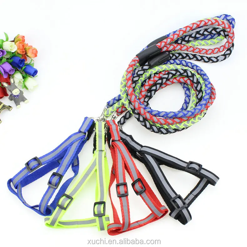 Round Reflective Dog Leash Pet Harness