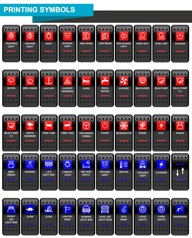 12v 20amp Waterproof Boat Marine Spst 5pin Auto T105 Rocker Switch