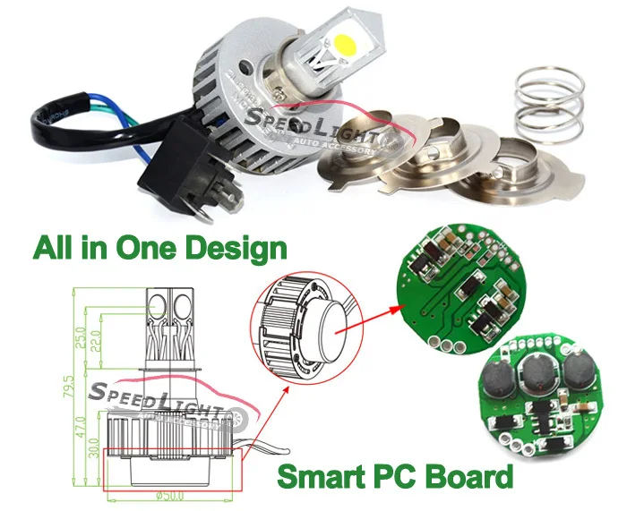 M3h 24w 2500 Lumens Led Headlight For Bajaj 150cc Pulsar Motorcycle