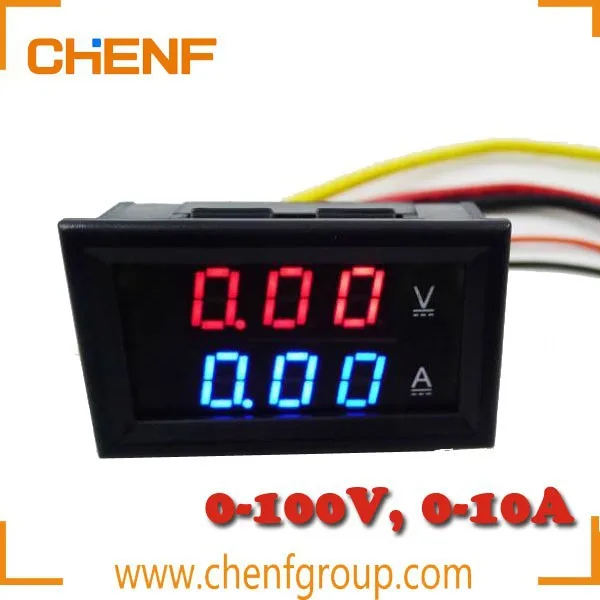 DC 0-100 V 0-10 A Bleu DEL Rouge Dual Digital Panel voltmètre ampèremètre Compteur Jauge