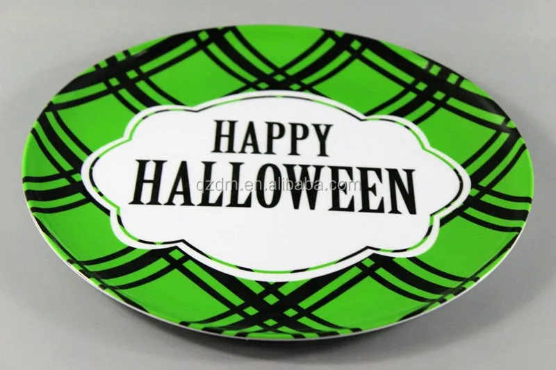 2016 New Design Melamine Halloween Party Plate Plastic Dish