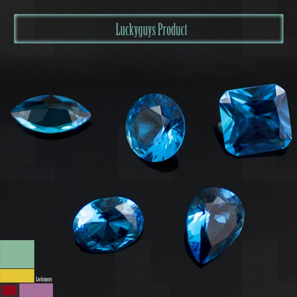 Grade Aaaaa Clear Blue Smooth Fancy Cut Glass Gems Glass Stones For
