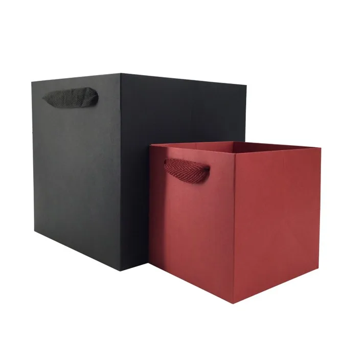 Cheap Square Shaped Big Size Thick Kraft Paper Carry Gift Bag With