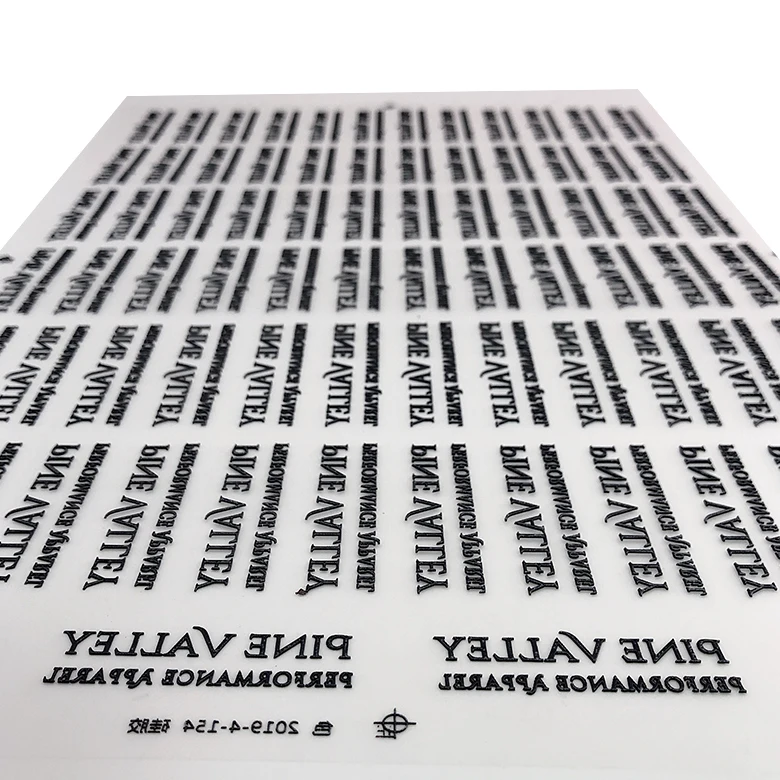 High density printing stickers iron on label 3d silicone heat transfer logo for garment