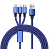 High grade easy Operation fiber weaving nylon 3 in 1 usb data cable wire for samsung galaxy from China factory