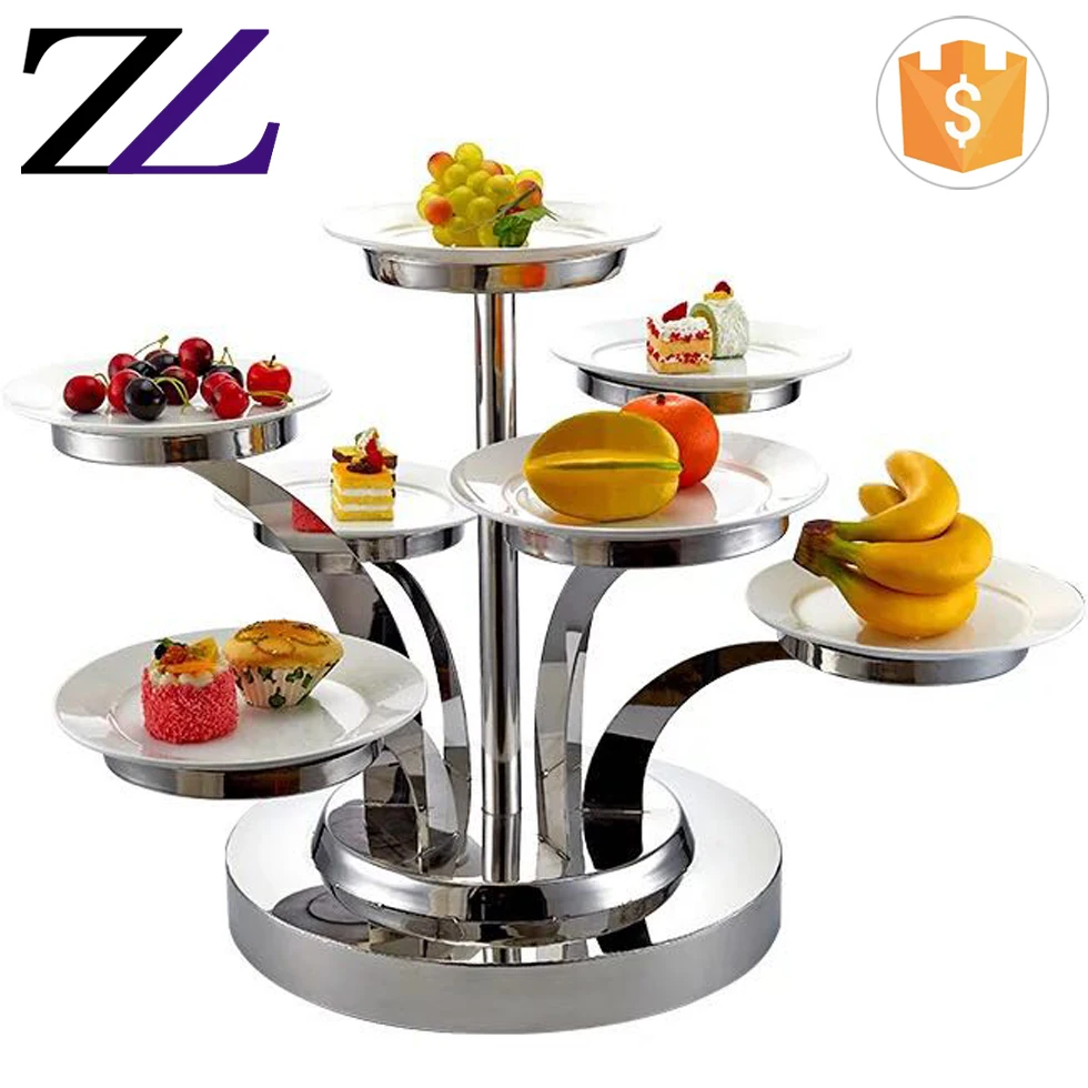 Stainless Steel Cake Stand Display Cupcake Plate Wedding Afternoon Tea Tableware Kitchen Dining Bar Dinnerware Serving Dishes