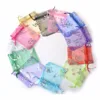 Organza jewelry packaging bag small drawstring pouch packing bag butterfly pattern small items bag