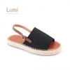2018 beautiful womens jute sole ladies flat slingback sandals shoes