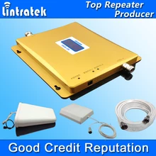 LCD Display 3G W-CDMA 2100MHz + GSM 900Mhz Dual Band Mobile Phone Signal Booster 900 2100 Cell Signal Repeater Full set