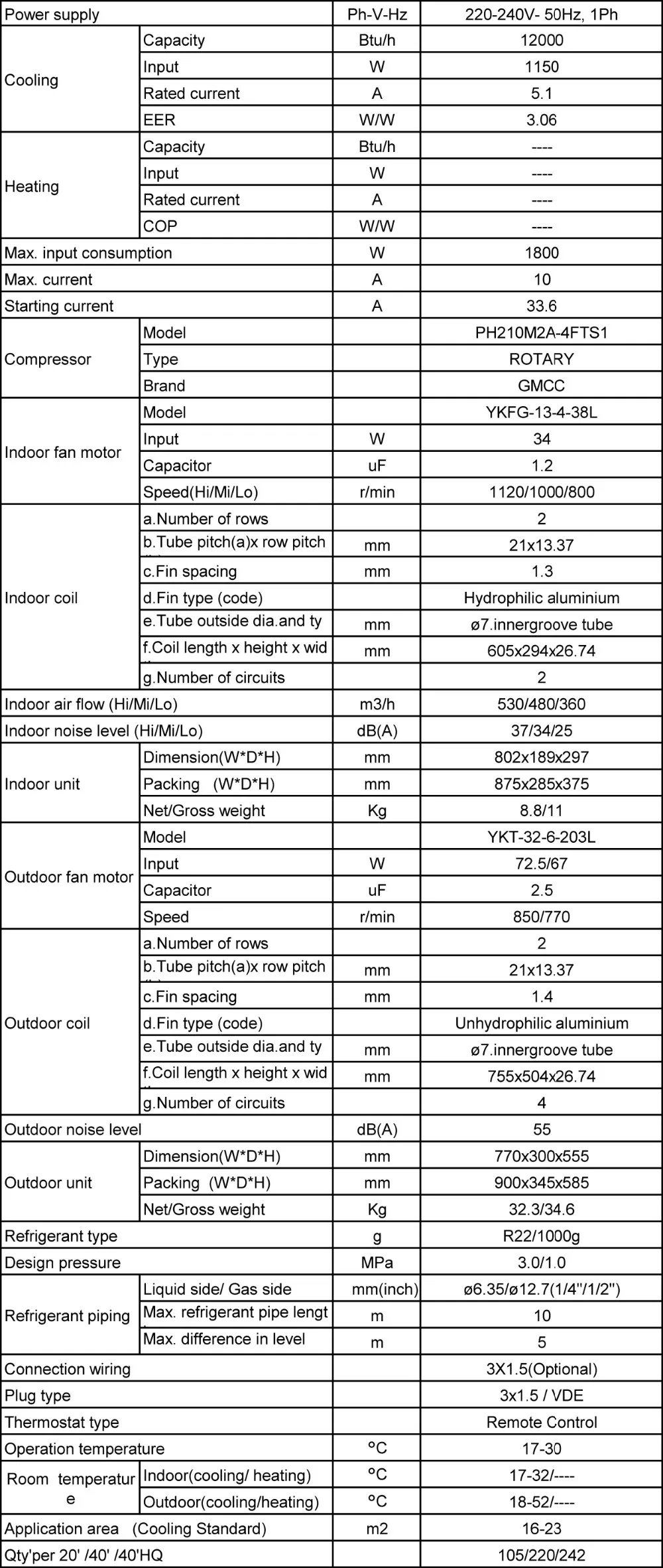 Low Power Consumption Split Ac 12000 Btu Wall Split Air Conditioner