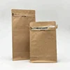 Wholesale plain block bottom metalized foi lined kraft paper pouch bag