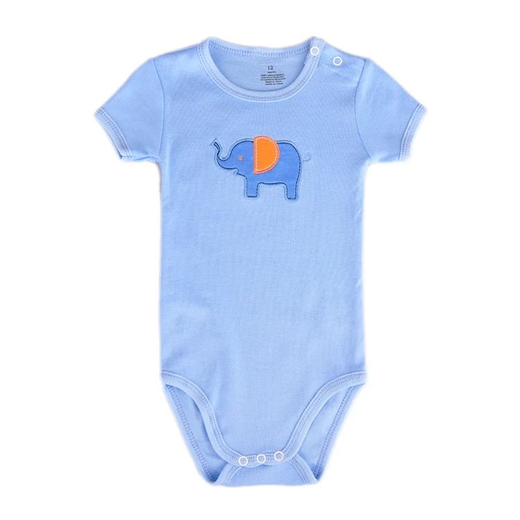 Wholesale 100% cotton short sleeve baby clothes  custom print baby romper infant bodysuit 