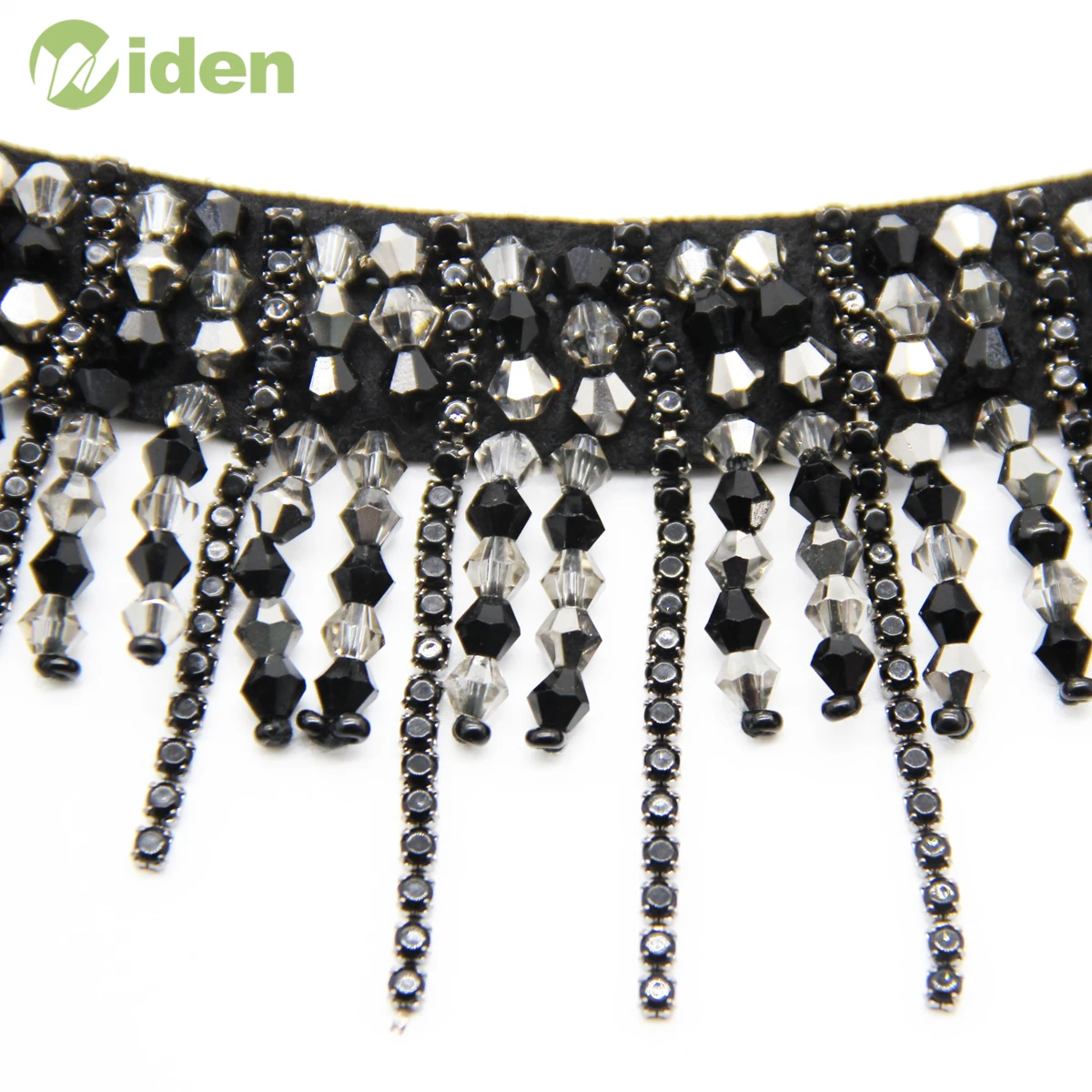 Tassels Beads Border Elegance Neckline Beaded Lace Trimming Applique Trim For Wedding Dresses
