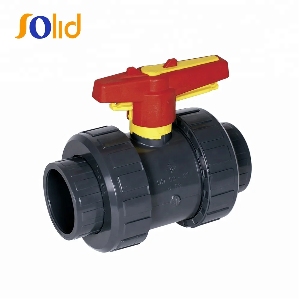 China Supply PVC,UPVC,CPVC,PVDF 2-way True Double Union Ball Valve with Manual Operated
