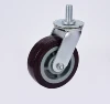 5 inch 125mm Heavy Duty Plastic Core PU swivel screw threaded Caster Wheel For Industrial