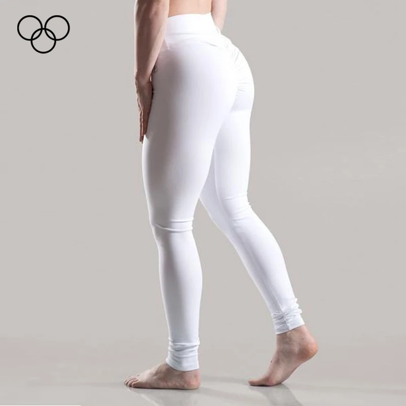 Custom White Yoga Pants With Mesh Women Sports Leggings Yoga Wear Tight