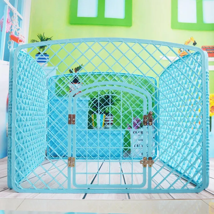 Custom outdoor pp plastic 4 panels portable pet carrier playpens indoor small puppy cage fence cat dog playpen for dogs