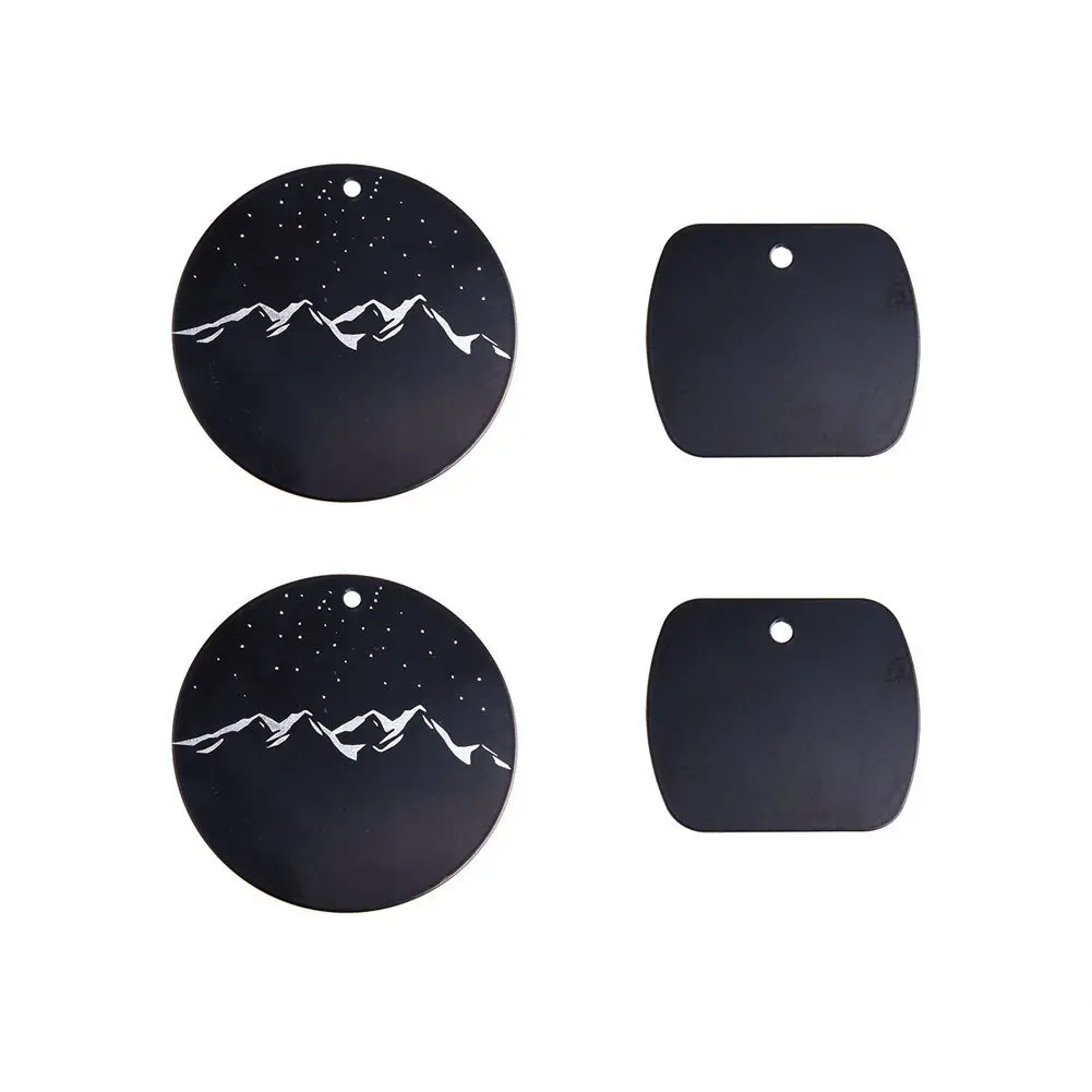 Metal Plate with 3M Adhesive Back for Magnetic Car Mount Cell Phone Holder GPS and Tablet Holder (2 Rectangle & 2 Round) (Moonlight Version)