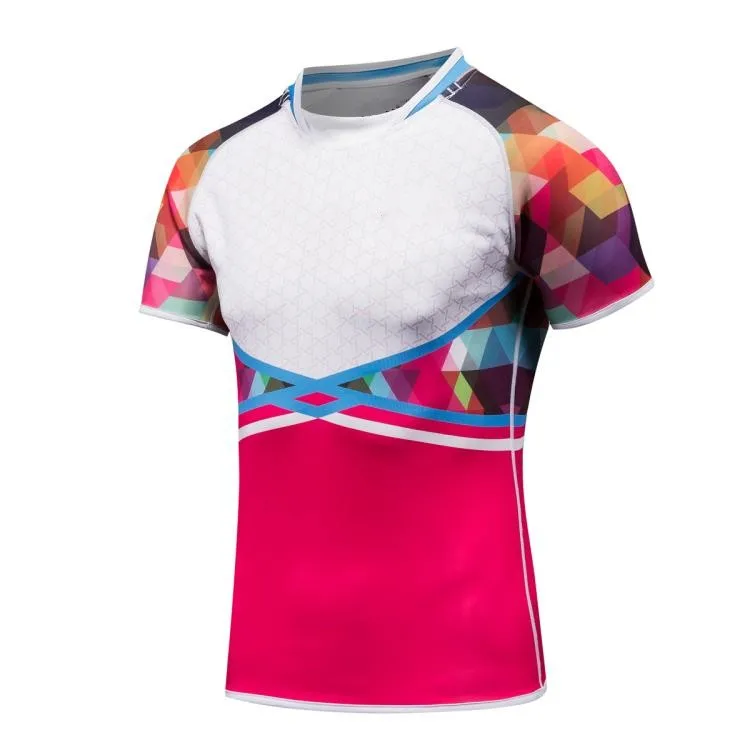 Hot Selling Cheap Breathable Rugby Jerseys Hot Pink Color Blank Team ...