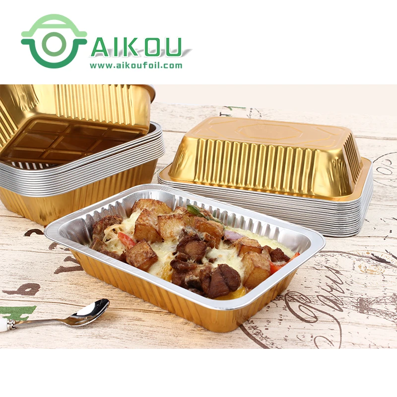 800ml Disposable Aluminum Foil Takeaway Food Container Foodbento Lunch