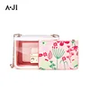 2019 Custom brand designer stylish ladies pvc zipper clutch bag evening transparent jelly bag women