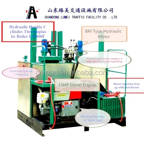Double-Cylinder Hydraulic Thermoplastic Paint Boiler Preheater LM800F