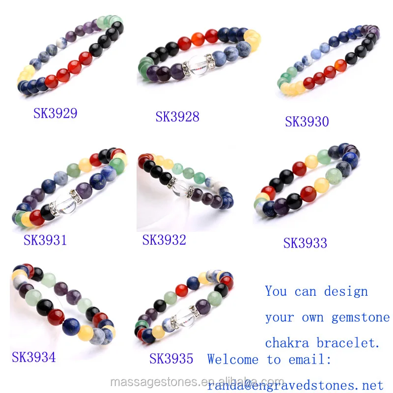 7 Chakra Bracelet Mala Beads Loose Gemstone 7 Chakra Bracelet Mala Beads