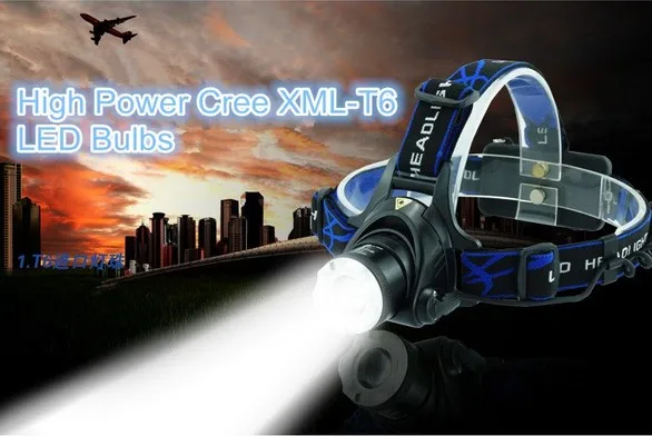 best high power zoomable 10W 1000 Lumen xml t6 camping headlamp head torch