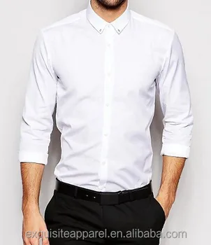 men's white poplin dress shirt