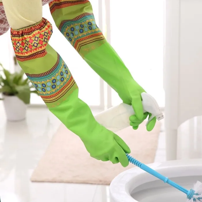 High Quality Colorful Dish Washing Gloves Extra Long Latex Gloves