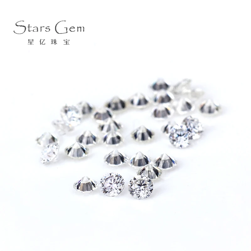 1.25 MM ROUND CUT WHITE ZIRCON ALL NATURAL AAA 10 PC SET