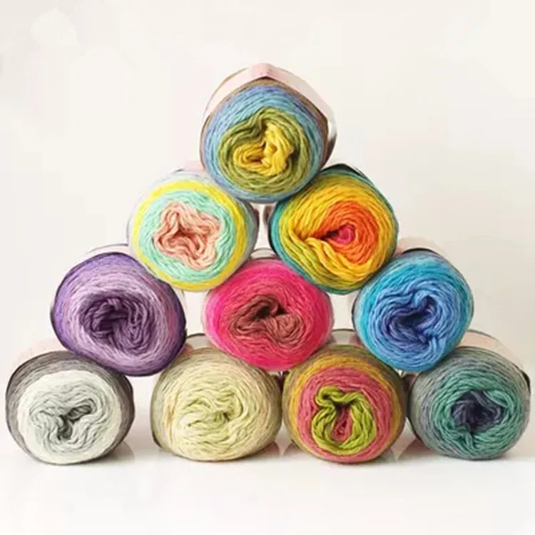 Fancy Knitting Yarn Fairy Cakes Ball Yarn 20 Wool 80 Acrylic Yarn Color Magic Yarn Ball,Sock