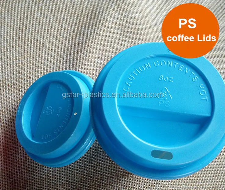 75mm 78mm White Black Ps Plastic Coffee Cup Cover Lids With Embossing