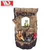 resin outdoor garden decoration welcome frog statues solar led light