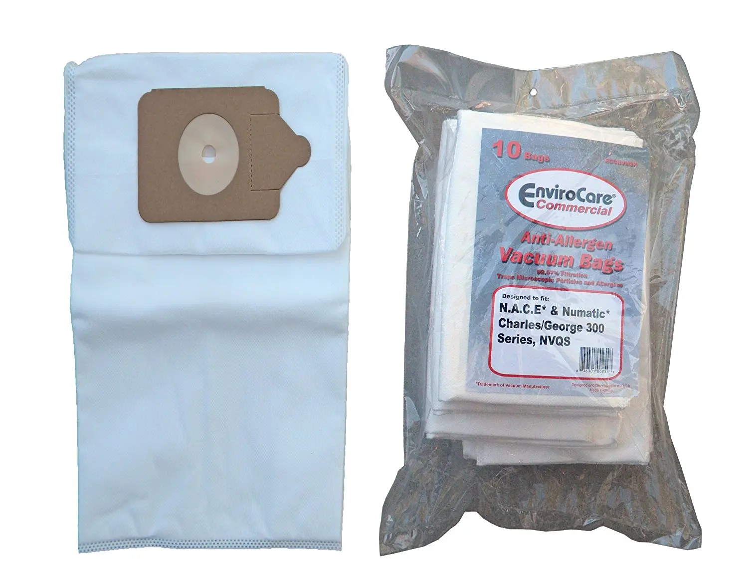 and 300 Series Vacuums HepaFlo Vacuum Bags for Nacecare/Numatic