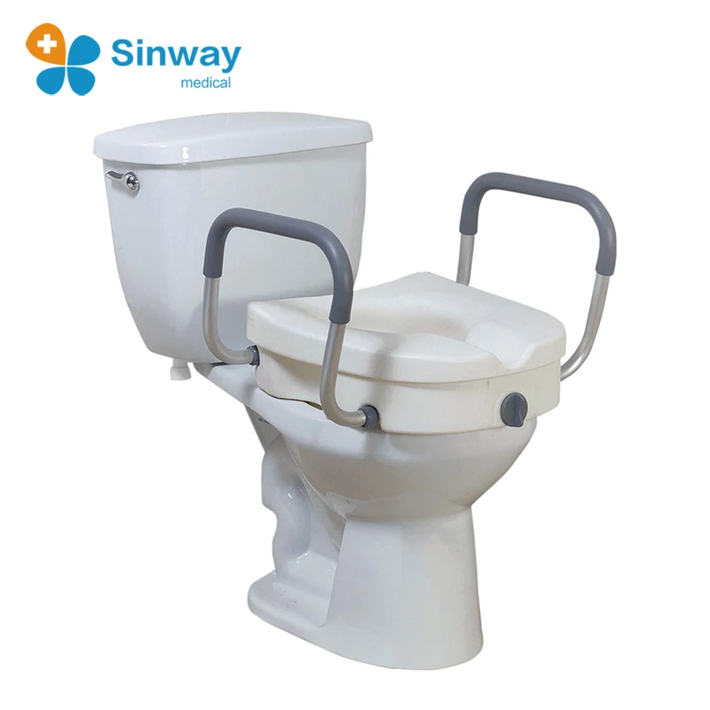 Elevated Raised Toilet Seat With Arms 