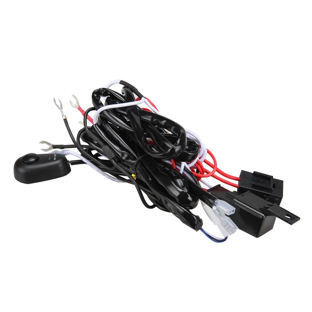 Universal Car Fog Light Wiring Harness Kit Loom For Led