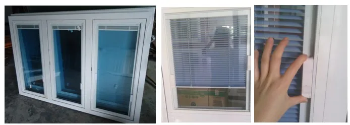 aluminum casement windows with built in blinds inside double glass window MQ-68