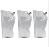 Clear transparent wine spout pouch plastic flasks