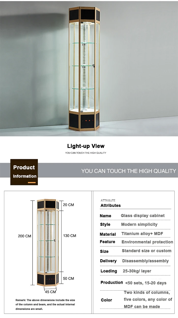Aluminum Rotating Display Cases Glass Display Showcase Rotating Glass