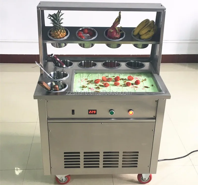 Double Pan Fried Ice Cream Roll Machine Philippines Thailand Ice Cream