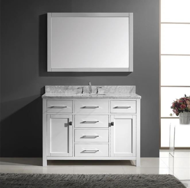 High Quality Euro Style Selections Bathroom Vanities White Solid Wood Bathroom Vanity