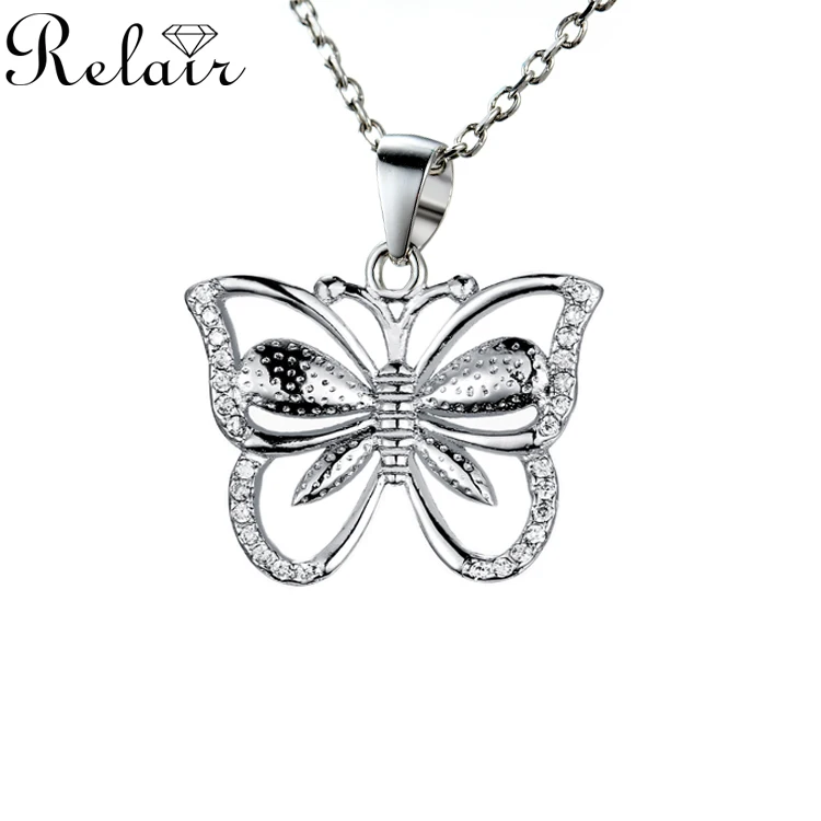 Antique 925 Jewels Cheap Fashion Beautiful Design Butterfly Pendant Silver Jewellery