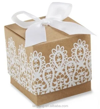 Rustic Romance Kraft Lace Treat Box Wedding Shower Favors Bo Rustic Romance Kraft Lace Treat Box Wedding Shower