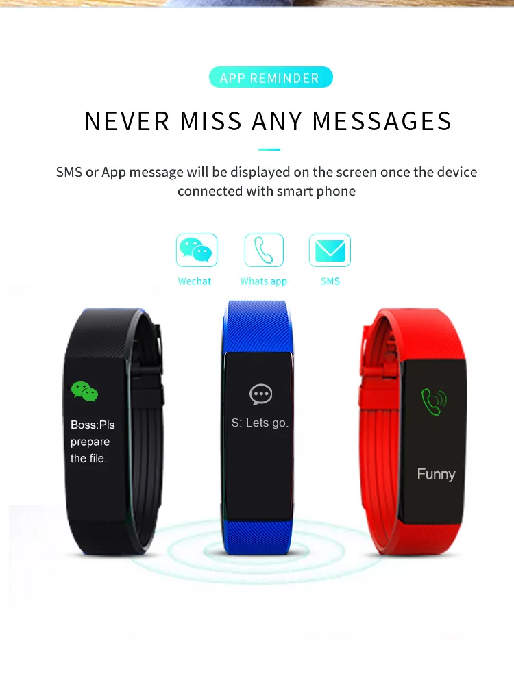 Fb7 Waterproof Ip67 Healthy Dayday Band Wristband Sport Smart Bracelet