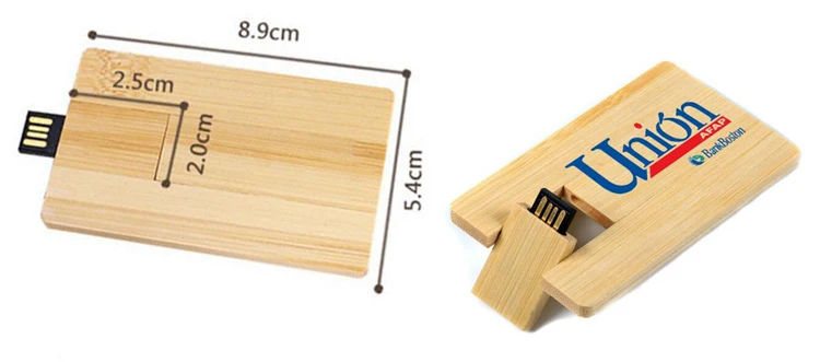Credit card shape wood memory stick free custom laser logo Pendrive madera 4GB flash drive Wooden USB - ANKUX.COM