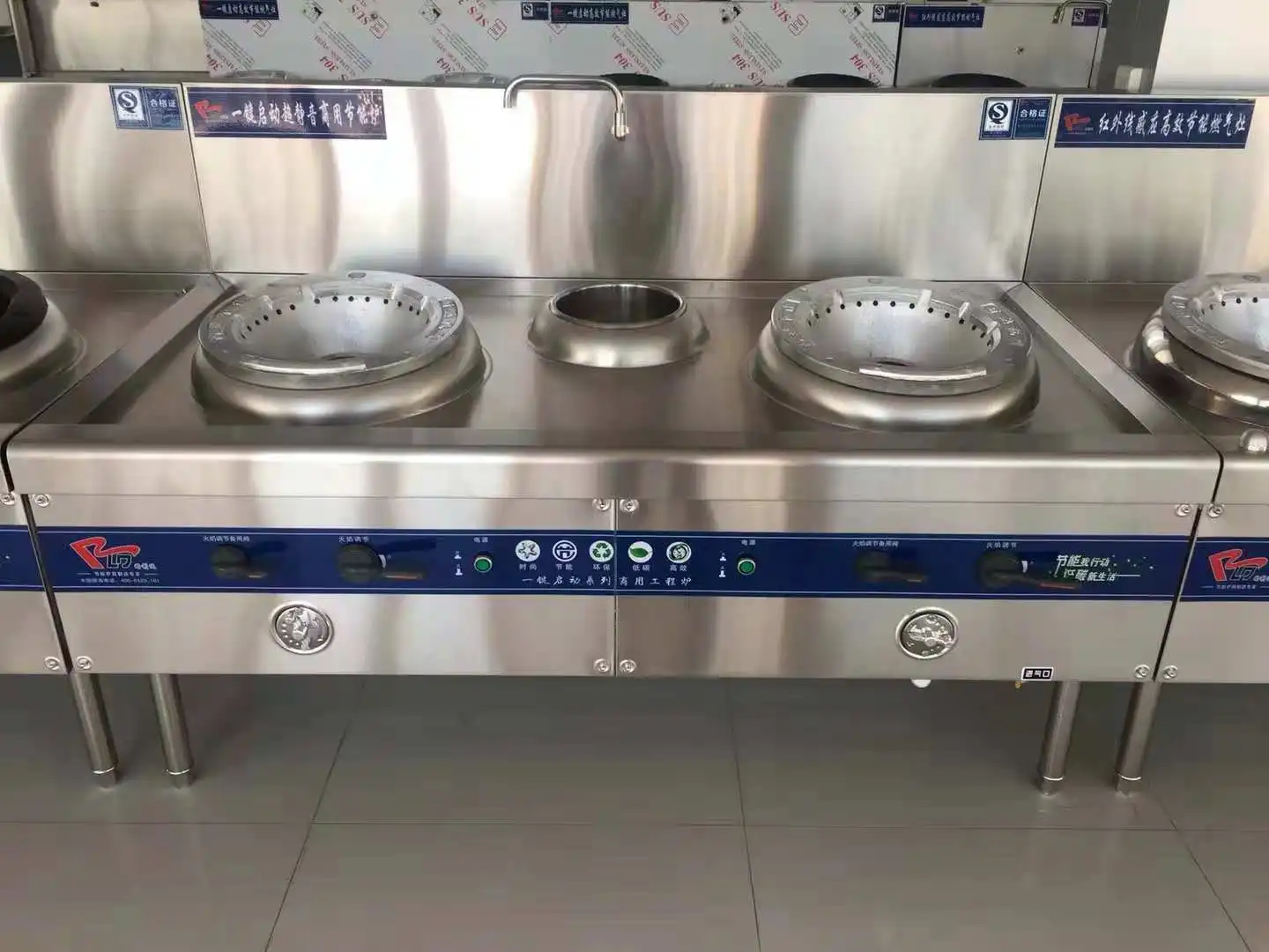 2 Heads Stove Gas Catering Equipment Chinese Restaurant Heavy Duty
