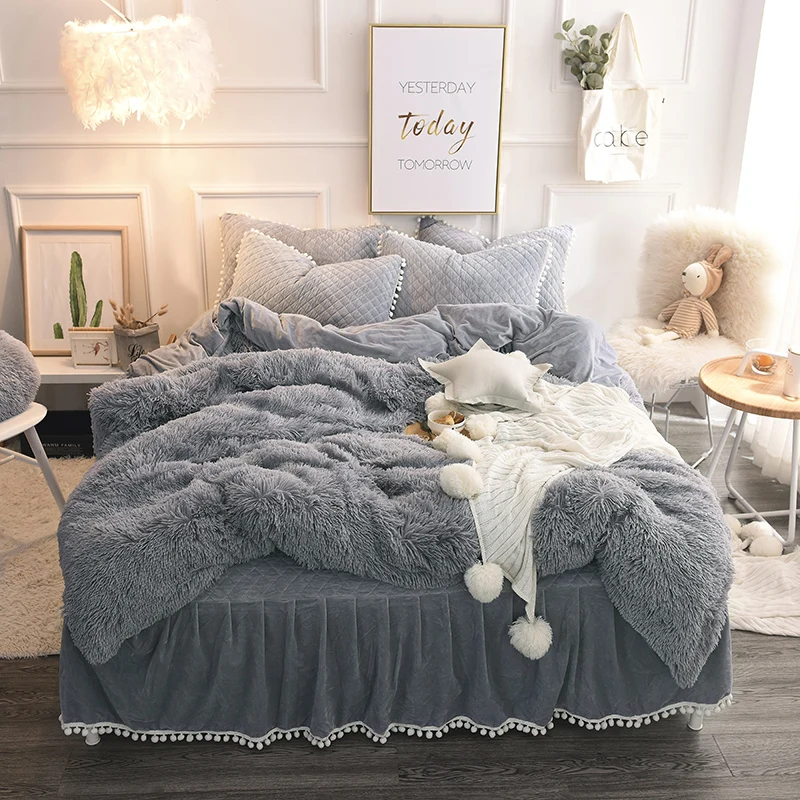 Eco Friendly Plush Mink Cashmere Lace Wholesale Home Sense Bedding